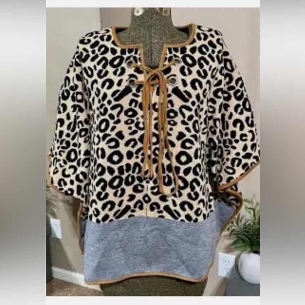 THML Brand New Leopard Poncho